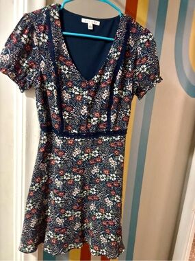 Navy Floral Mini Dress